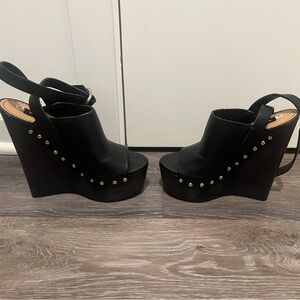 Dsquared2 Black Wedge Clogs Size 36